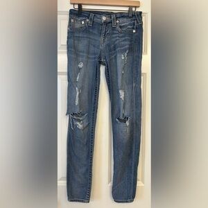 True Religion Women’s Super Skinny OM Wheat Jeans Size 27